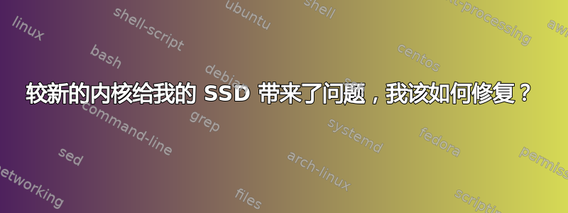 较新的内核给我的 SSD 带来了问题，我该如何修复？