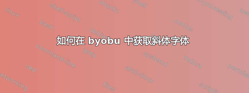 如何在 byobu 中获取斜体字体