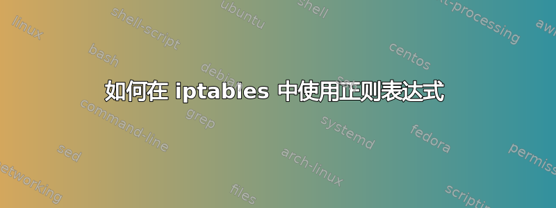 如何在 iptables 中使用正则表达式