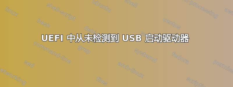 UEFI 中从未检测到 USB 启动驱动器