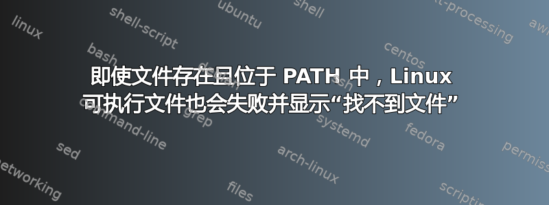 即使文件存在且位于 PATH 中，Linux 可执行文件也会失败并显示“找不到文件”