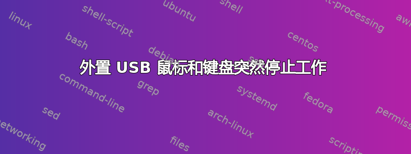 外置 USB 鼠标和键盘突然停止工作