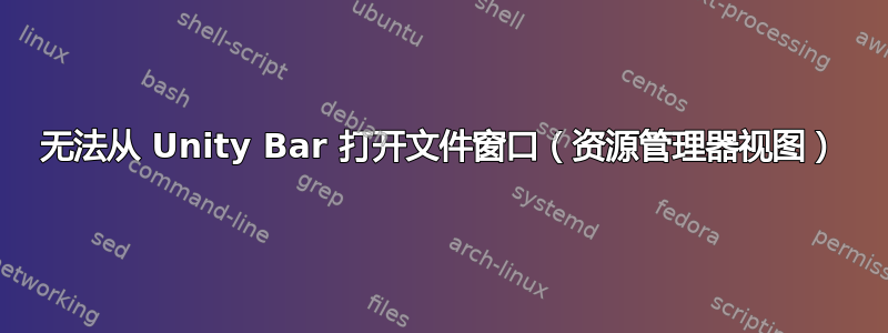 无法从 Unity Bar 打开文件窗口（资源管理器视图）