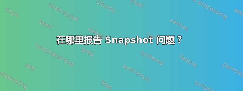 在哪里报告 Snapshot 问题？