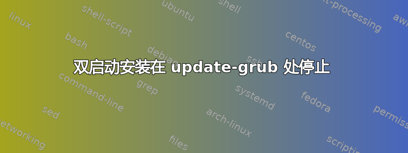 双启动安装在 update-grub 处停止