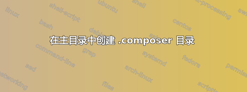 在主目录中创建 .composer 目录