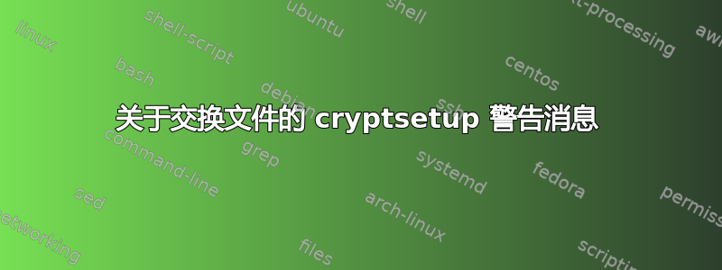 关于交换文件的 cryptsetup 警告消息