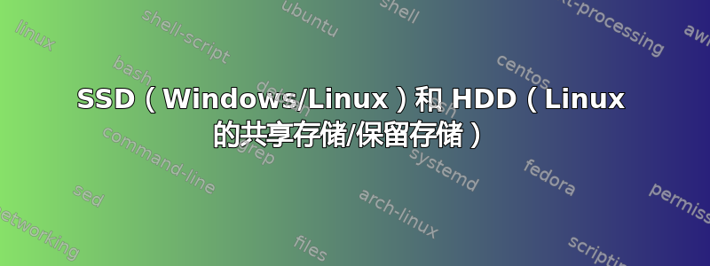 SSD（Windows/Linux）和 HDD（Linux 的共享存储/保留存储）