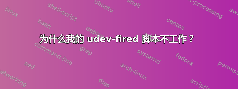 为什么我的 udev-fired 脚本不工作？