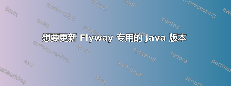 想要更新 Flyway 专用的 Java 版本