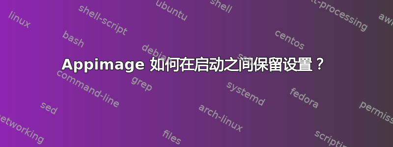 Appimage 如何在启动之间保留设置？