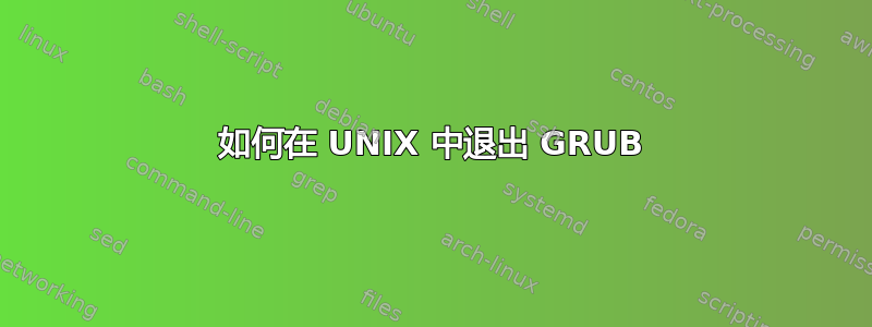 如何在 UNIX 中退出 GRUB