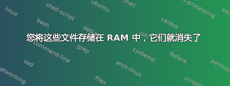 您将这些文件存储在 RAM 中，它们就消失了