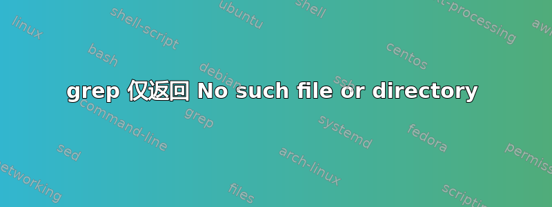 grep 仅返回 No such file or directory