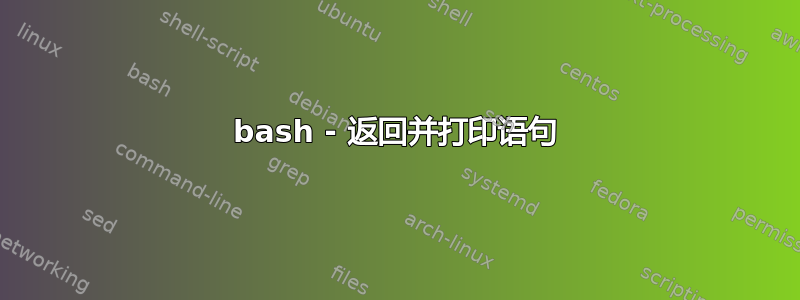 bash - 返回并打印语句