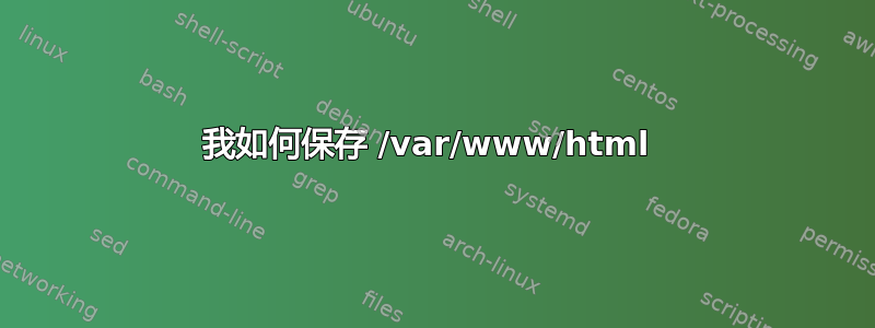 我如何保存 /var/www/html 