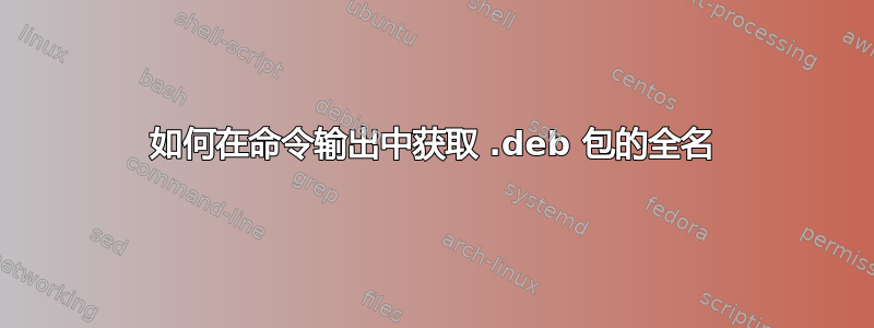 如何在命令输出中获取 .deb 包的全名