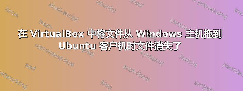 在 VirtualBox 中将文件从 Windows 主机拖到 Ubuntu 客户机时文件消失了