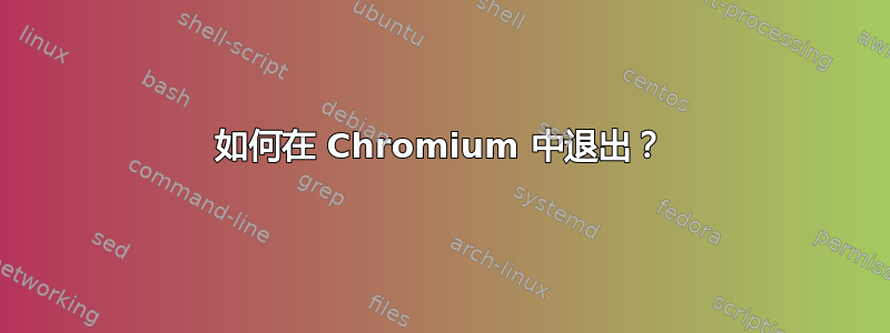 如何在 Chromium 中退出？