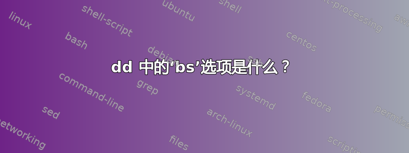 dd 中的‘bs’选项是什么？