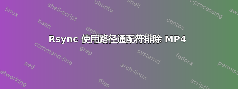 Rsync 使用路径通配符排除 MP4