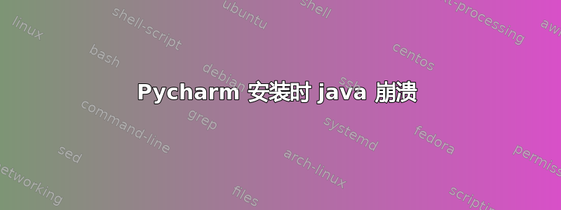 Pycharm 安装时 java 崩溃