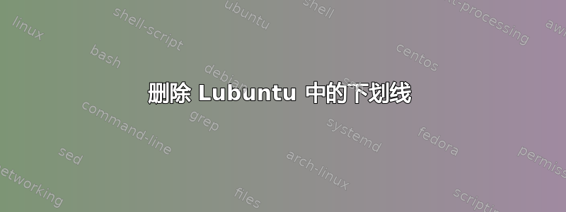删除 Lubuntu 中的下划线