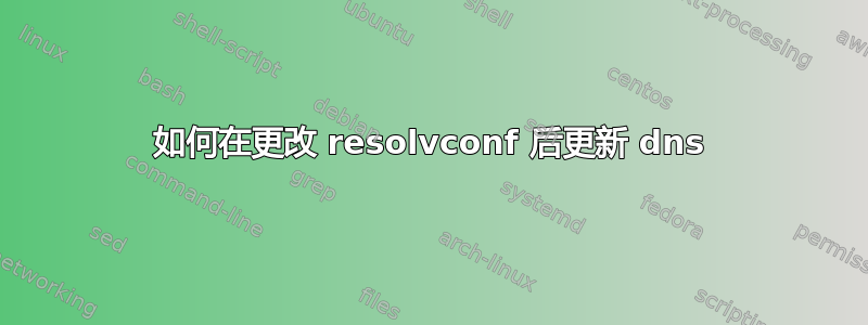 如何在更改 resolvconf 后更新 dns