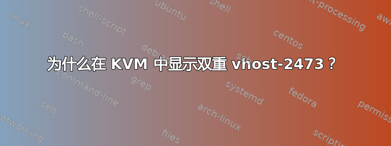 为什么在 KVM 中显示双重 vhost-2473？