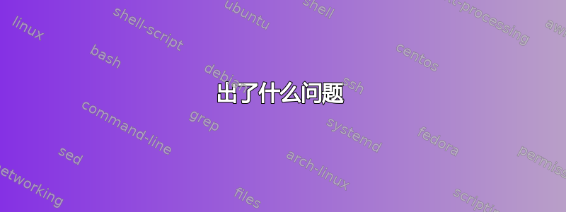 出了什么问题