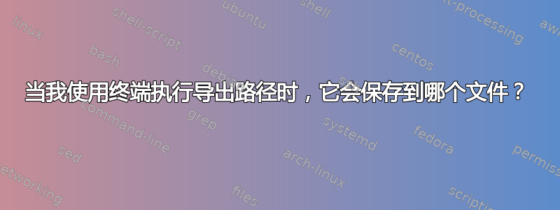 当我使用终端执行导出路径时，它会保存到哪个文件？