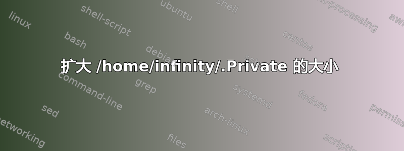 扩大 /home/infinity/.Private 的大小