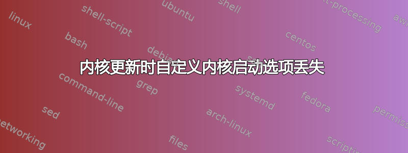 内核更新时自定义内核启动选项丢失