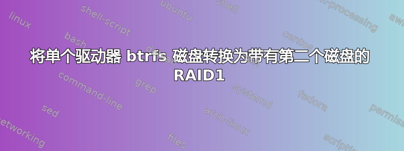 将单个驱动器 btrfs 磁盘转换为带有第二个磁盘的 RAID1