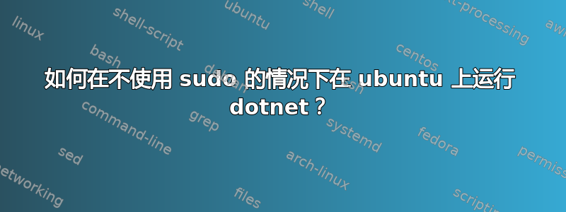 如何在不使用 sudo 的情况下在 ubuntu 上运行 dotnet？