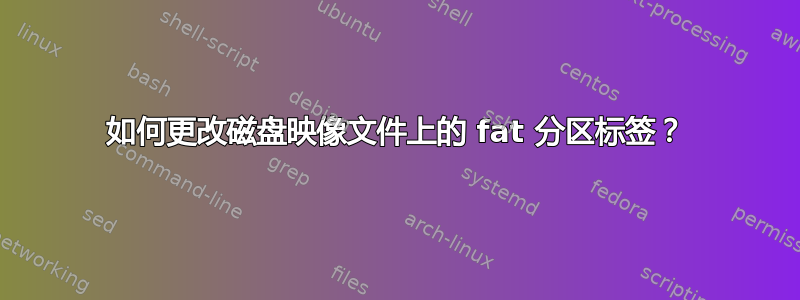 如何更改磁盘映像文件上的 fat 分区标签？