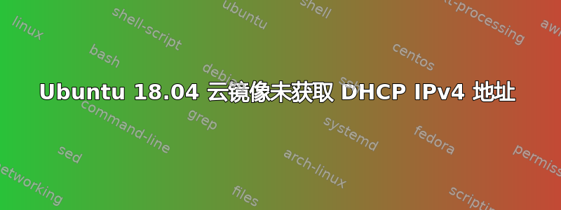 Ubuntu 18.04 云镜像未获取 DHCP IPv4 地址