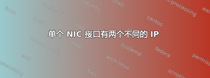 单个 NIC 接口有两个不同的 IP