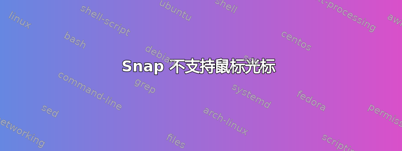 Snap 不支持鼠标光标