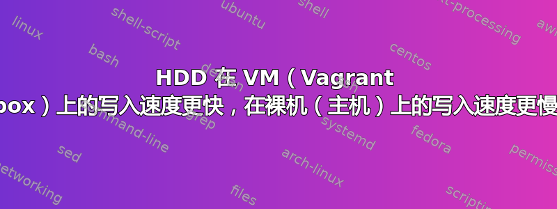 HDD 在 VM（Vagrant box）上的写入速度更快，在裸机（主机）上的写入速度更慢