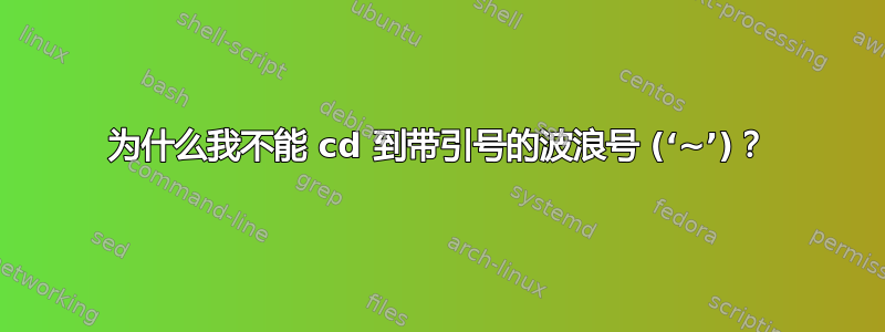 为什么我不能 cd 到带引号的波浪号 (‘~’)？