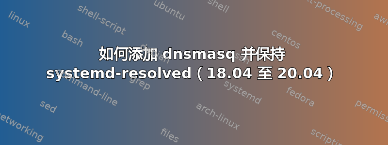 如何添加 dnsmasq 并保持 systemd-resolved（18.04 至 20.04）