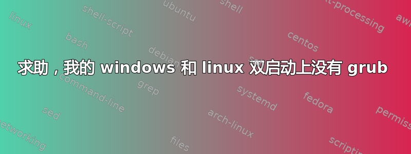 求助，我的 windows 和 linux 双启动上没有 grub