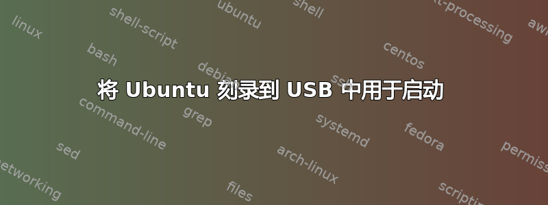 将 Ubuntu 刻录到 USB 中用于启动