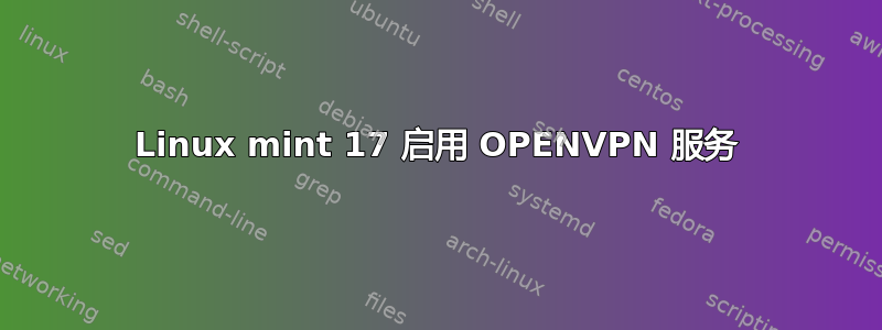 Linux mint 17 启用 OPENVPN 服务