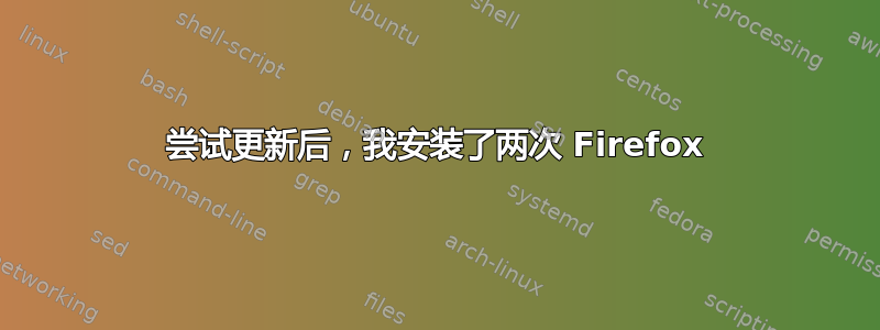 尝试更新后，我安装了两次 Firefox