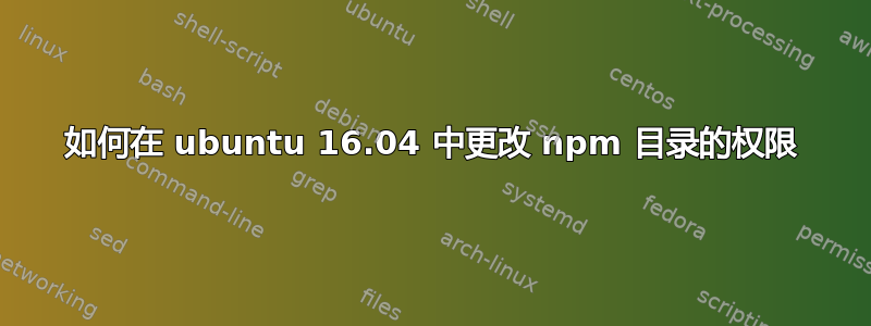 如何在 ubuntu 16.04 中更改 npm 目录的权限