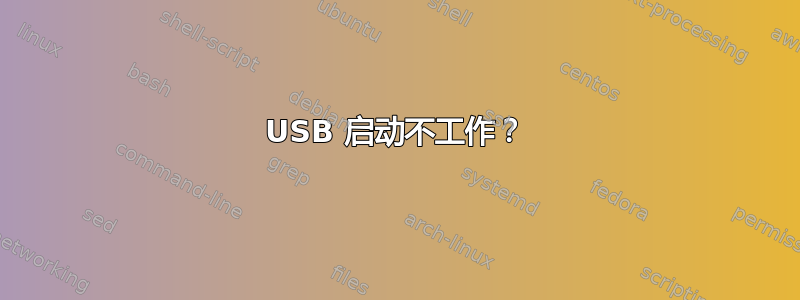 USB 启动不工作？