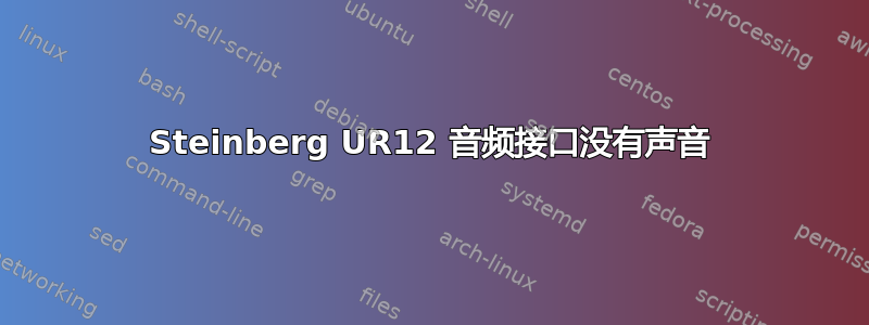 Steinberg UR12 音频接口没有声音