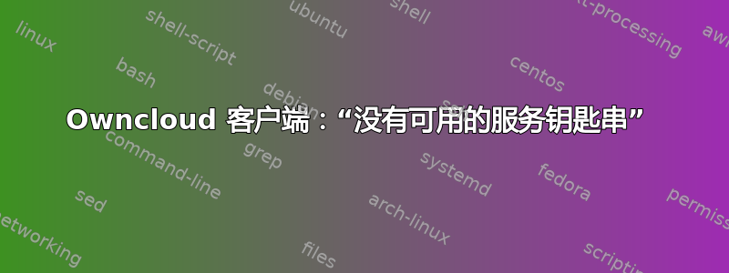 Owncloud 客户端：“没有可用的服务钥匙串” 